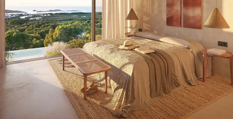 Schlafzimmer mit Meerblick